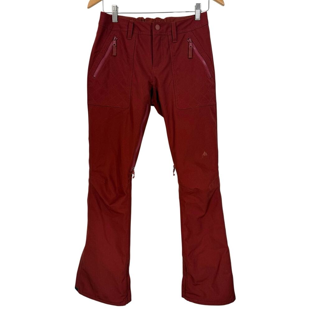 Burton Winter Snow Ski Pants XS Rust Orange Vented Living Lining Snowboard